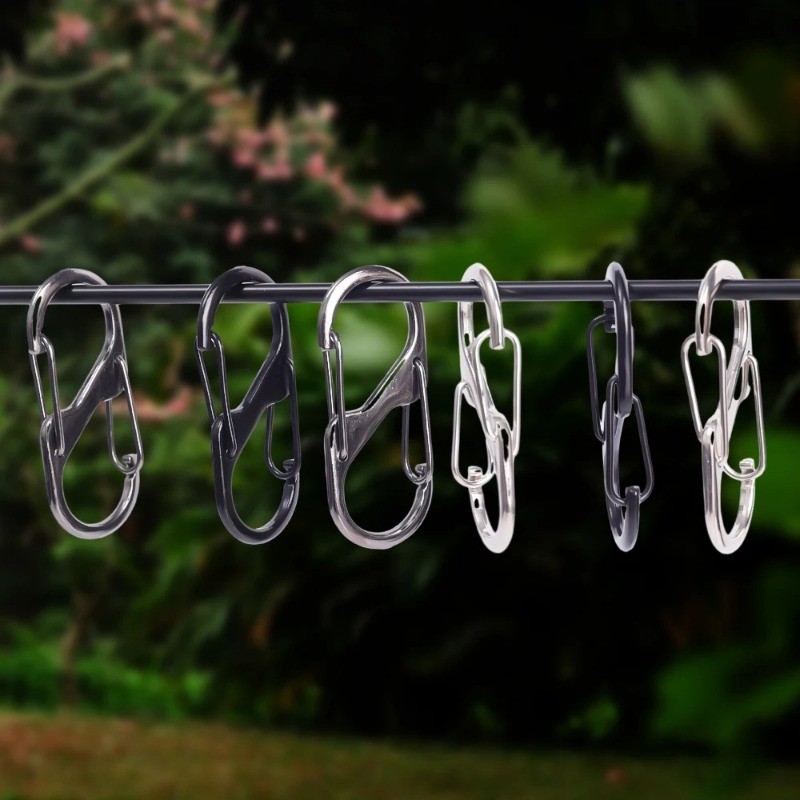 Móc Móc Móc Khóa Mini - Móc Khóa Móc Khóa - Hợp Kim Kẽm Loại S Carabiner Có Khóa - Dành Cho Cắm Trại Đi Bộ Đường Dài - Móc Khóa Ba Lô Cắm Trại - Móc Khóa Carabiner Lò Xo Kép