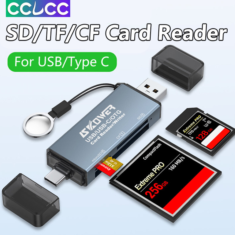 Đầu đọc thẻ CCLCC SD / TF / CF cho USB / Type C, Bộ chuyển đổi OTG đa ...