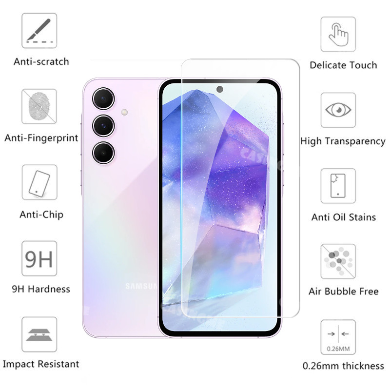 Samsung A35 A16 5G 2024 Phim Bảo Vệ Màn Hình 2 Trong 1 Full Cover Kính Cường Lực Cho Samsung Galaxy A35 A55 A 55 35 A15 A25 55A A 35 55 4G 35A 5G 2024 SamsungA55 Ống Kính Mặt Trước