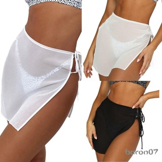 Nhìn Xuyên Qua Ren Sheer Váy Đồ Bơi Che Màu Trơn Nữ Đi Biển Váy Mùa Hè Nữ Cao Cấp Mini Cover Ups