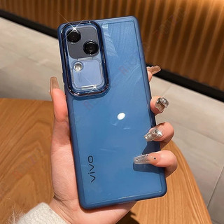 Ốp Điện Thoại Trong Suốt Cho VIVO V30 V30 Pro 5G V29 V27 V27E V25 V23 S18 S17 Pro 5G Ốp Lưng Có Phim Ống Kính Vỏ Mềm Chống Rơi JY01