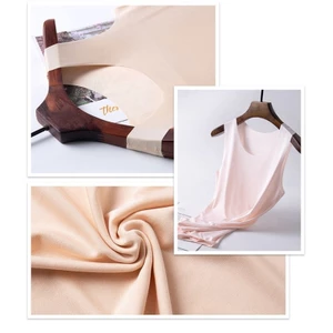 PCF * Áo thun nữ cổ tròn không tay màu trơn mùa hè Ice Silk Tank