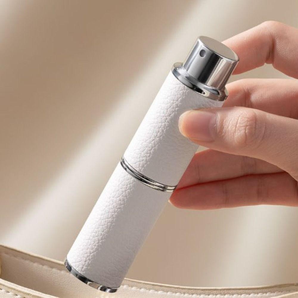 EBINLANDS 8 ml Nước Hoa Atomizer, Hộp Đựng Chất Lỏng Mini Có Thể Đổ Lại, Di Động Cao Cấp Da Lót Kính Xoay Loại Bấm Chai Xịt Rỗng Du Lịch