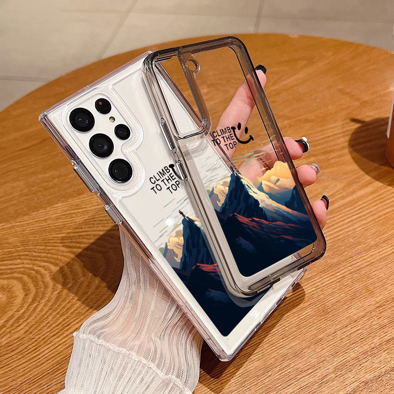 Ốp lưng chống sốc Samsung S25 Ultra S24 FE S24 Ultra Beautiful Mountains Sea Hard cho Samsung S25 + S24 S23 Ultra S22 S21 FE S20 A55 A53 A16 A15 A33 A72 A22