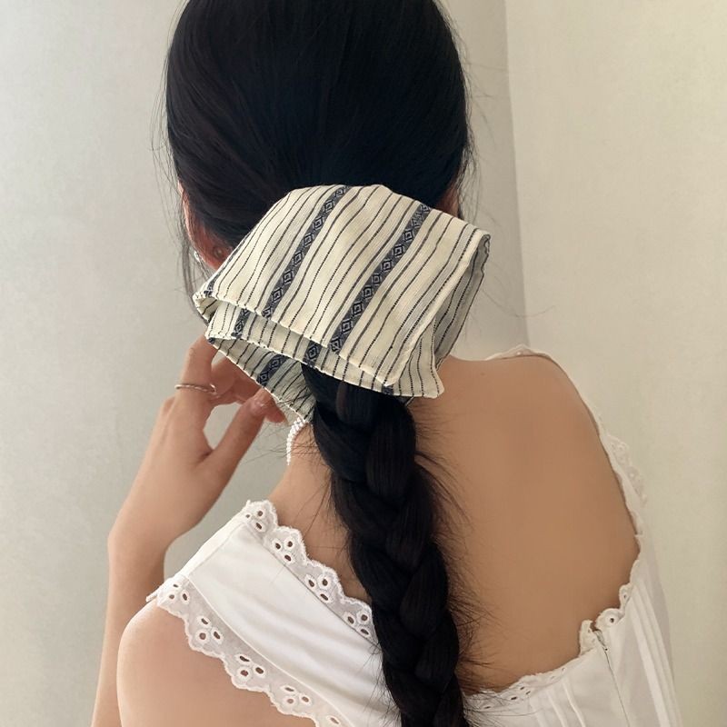 Dây Buộc Tóc Vuông Văn Học Pháp Retro Ngọt Ngào Vuông Khăn Ruột Lớn Tóc Vòng Tròn Nữ Đuôi Ngựa Phụ Kiện Tóc