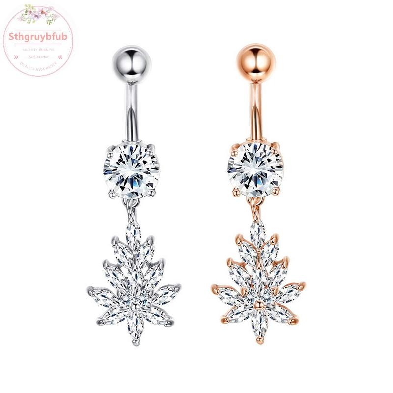 Sthb Pha Lê Thời Trang Zircon Bụng Nút Nhẫn Nữ Bé Gái Thép Không Gỉ Rốn Bụng Nút Nhẫn Gợi Cảm Cơ Thể Trang Sức Xuyên VN