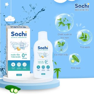 [Tặng 1 Gạc Răng Miện Sachi] Combo 3 Nước Tắm Thảo Dược SACHI Ngừa Rôm Sảy, Ngăn Cảm Cúm, Cảm Lạnh Cho Bé Lọ 250ml