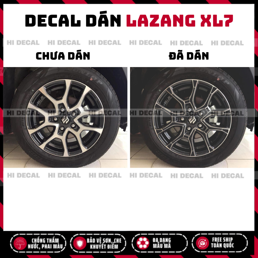 Tem dán mâm XL7, Decal lazang XL7 trang trí tạo điểm nhấn