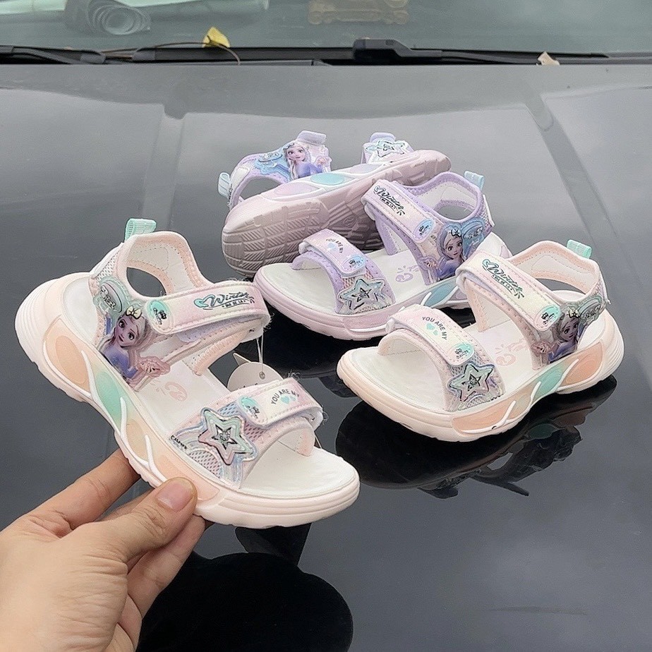 sandal bé gái dép quai hậu cho bé đi học đi chơi chống trượt công chúa khâu đê bền đẹp êm chân size đại A11 B11