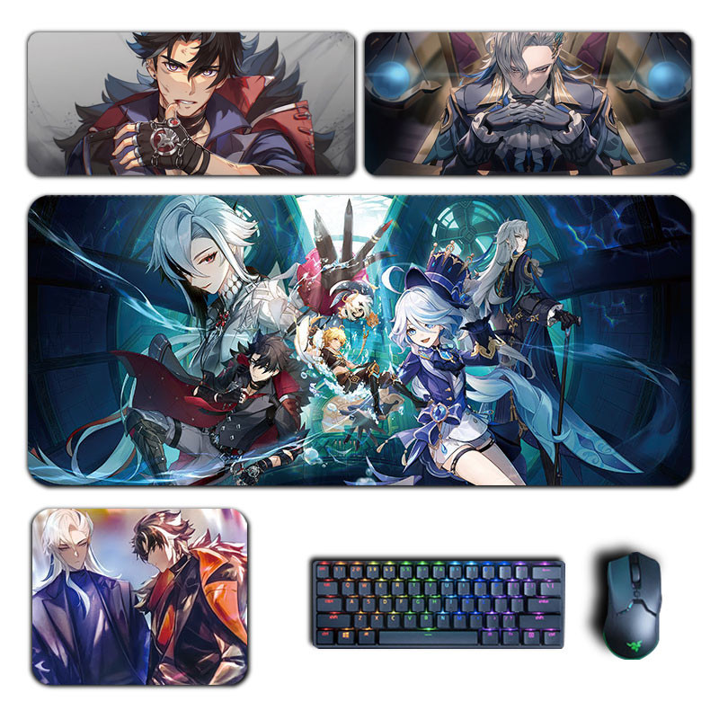 Wriothesley Neuvillette Miếng Lót Chuột Genshin Tác Động Lớn XXL Mousepad Bàn Phím Máy Tính Đệm Anime Phụ Kiện Chơi Game Bàn Thảm
