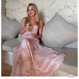 Phụ Nữ Spaghetti Dây Dài Đầm Ren Hoa Tay Sling Backless Đầm Đi Biển Mùa Hè Ngày Lễ Đầm