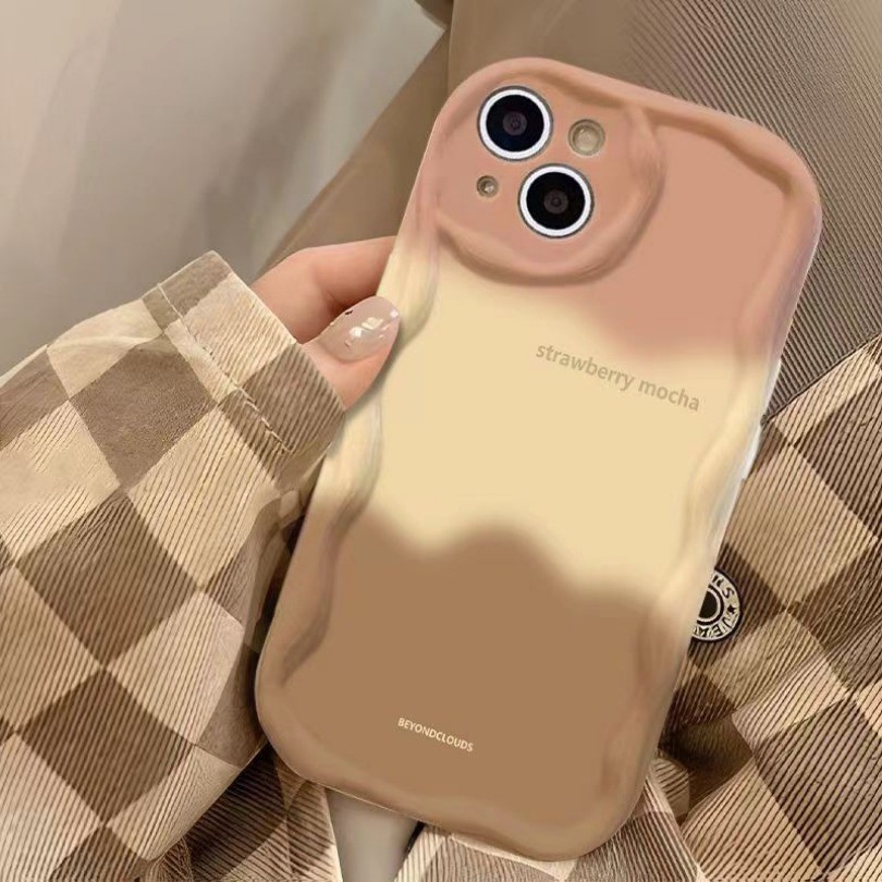 Dành Cho Samsung Galaxy A55 A54 A53 A52 A52S A51 A50 A50S A30S A35 A34 A33 A32 A25 A24 A23 A22 INS Gradient Kem Cao Cấp Màu Cà Phê Latte Ốp lưng Mềm