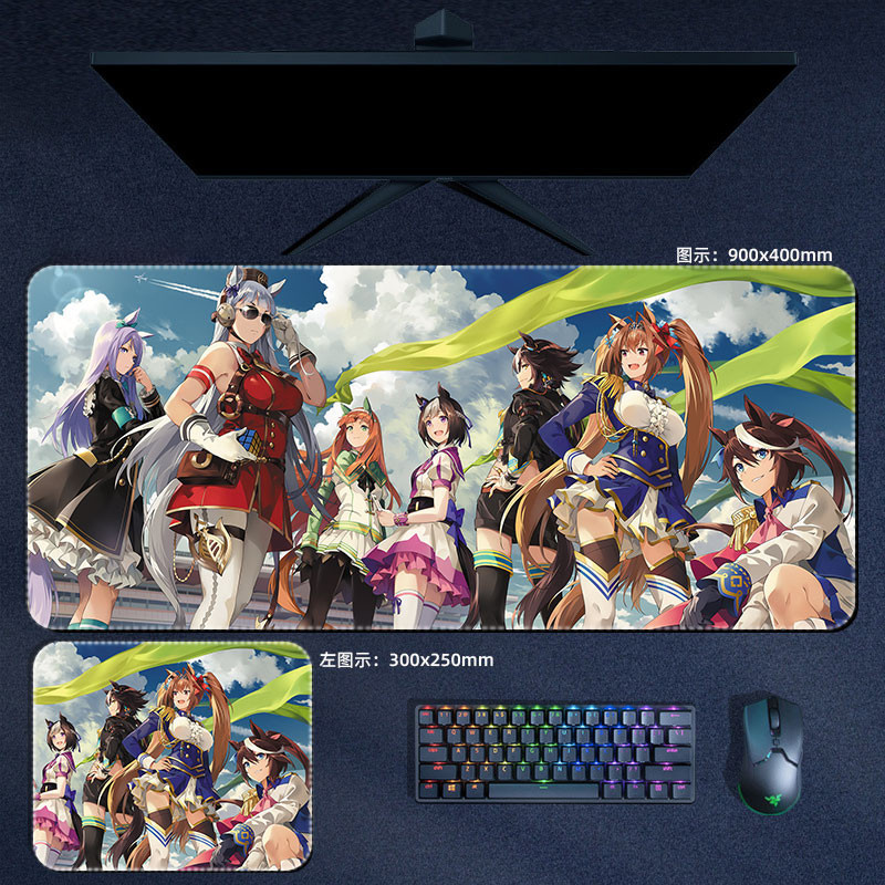 900x400mm Anime Ummusume Pretty Derby Mousepad Tuần Suzuka Teiou Cap Miếng Lót Chuột Máy Tính Laptop Game Thủ Miếng Lót PC Phụ Kiện Chơi Game Thảm Để Bàn