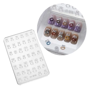 BTF Sáng Tạo Silicon Móng Tay Nghệ Thuật Khuôn Khắc Miếng Dán Stencil Dụng Cụ Cho Gia Đình Làm Móng Tay