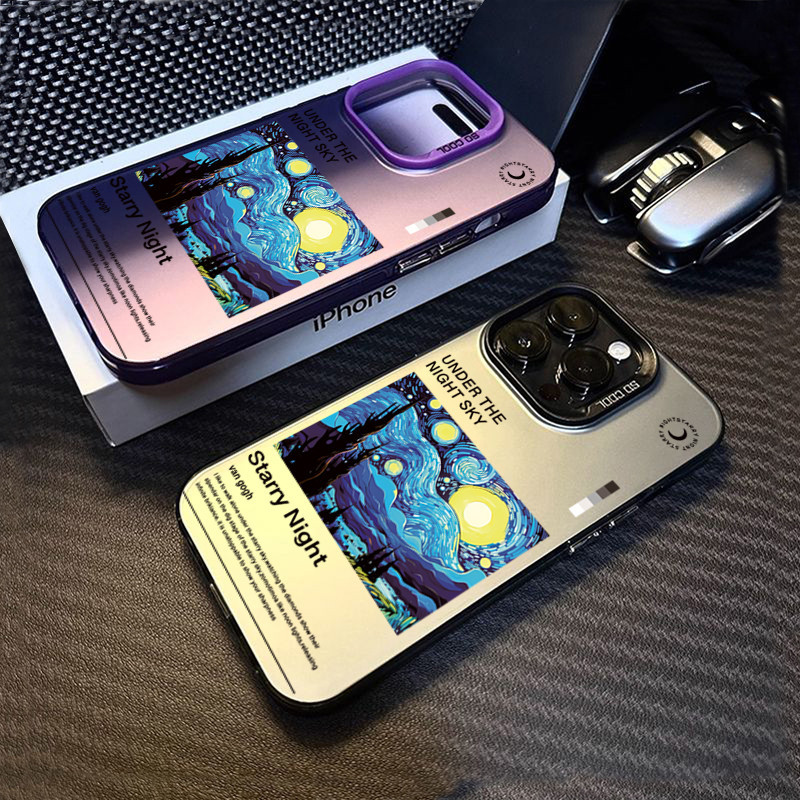Vỏ Tương Thích Cho IPhone 16 15 Pro Max 11 13 14 12 Pro 7 8 Plus XS Max X XR Van Gogh Tranh Sơn Dầu Mờ Bìa Cứng