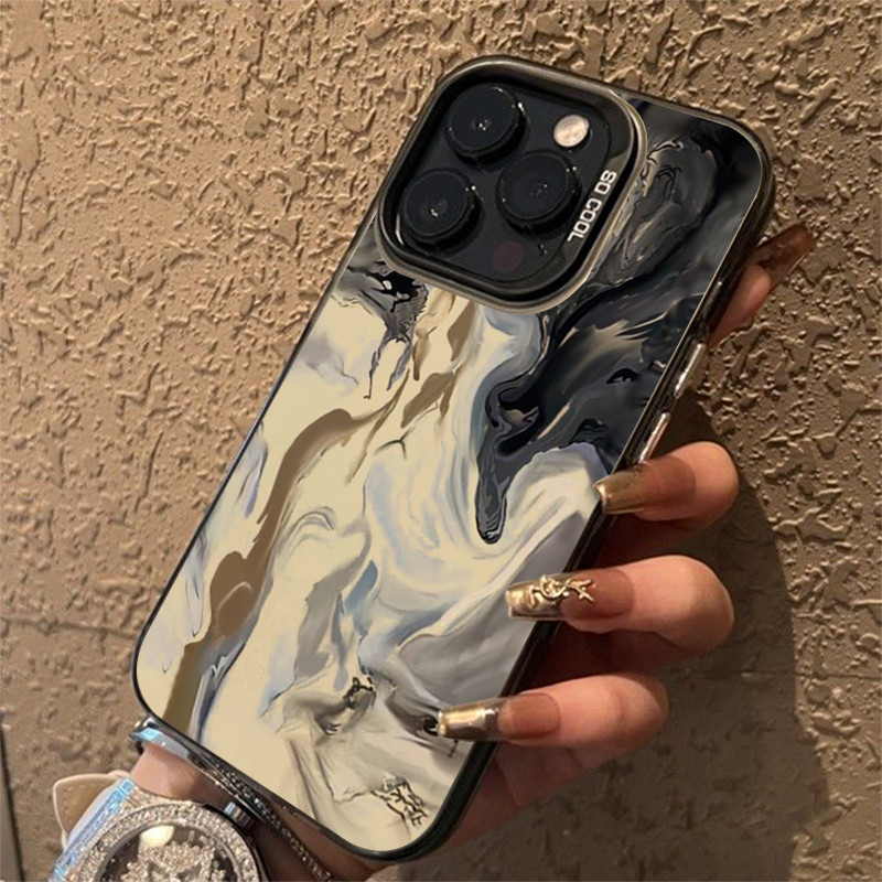 Dành Cho Xiaomi Redmi 12C 13C 4G Redmi Note 13 12 Pro Plus 5G 11 4G 12S 11S 10S 10 Màu Đen Phong Cách Gradient Màu Nước IMD Matte Cứng Chống Sốc