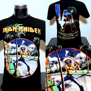 Ban nhạc Baju Vintage Reprint Repro Iron Maiden La World Tour 1987 Áo thun ban nhạc