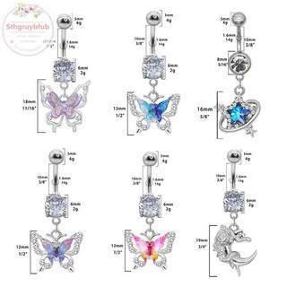 Sthb Tinh Tế Tính Khí Bụng Nút Nhẫn Dành Cho Nữ Thời Trang Bé Gái Bướm Hợp Thời Trang Gợi Cảm Rốn Nhẫn Cơ Thể Xuyên Trang Sức Quà Tặng VN