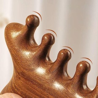 Lược Massage Kinh Tuyến Toàn Thân EBINLANDS, Lược Massage Chống Tĩnh Điện 4 in1, Răng Rộng Đa Năng Giúp Lưu Thông Máu Gỗ Trị Liệu Massage Lược Đầu Cổ Mũi Cheek
