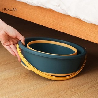 Huxuan 5 / 10L Xô Gấp Di Động Để Giặt Ngoài Trời Có Thể Gập Lại Lưu Vực Silicon Xô Nước Cắm Trại Tiết Kiệm Không Gian Rửa Xe Xô RFT