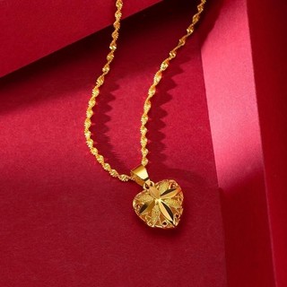 Mặt dây chuyền trái tim tình yêu, vòng cổ xương đòn hoa hồng không phai màu, phụ kiện nữ, quà tặng