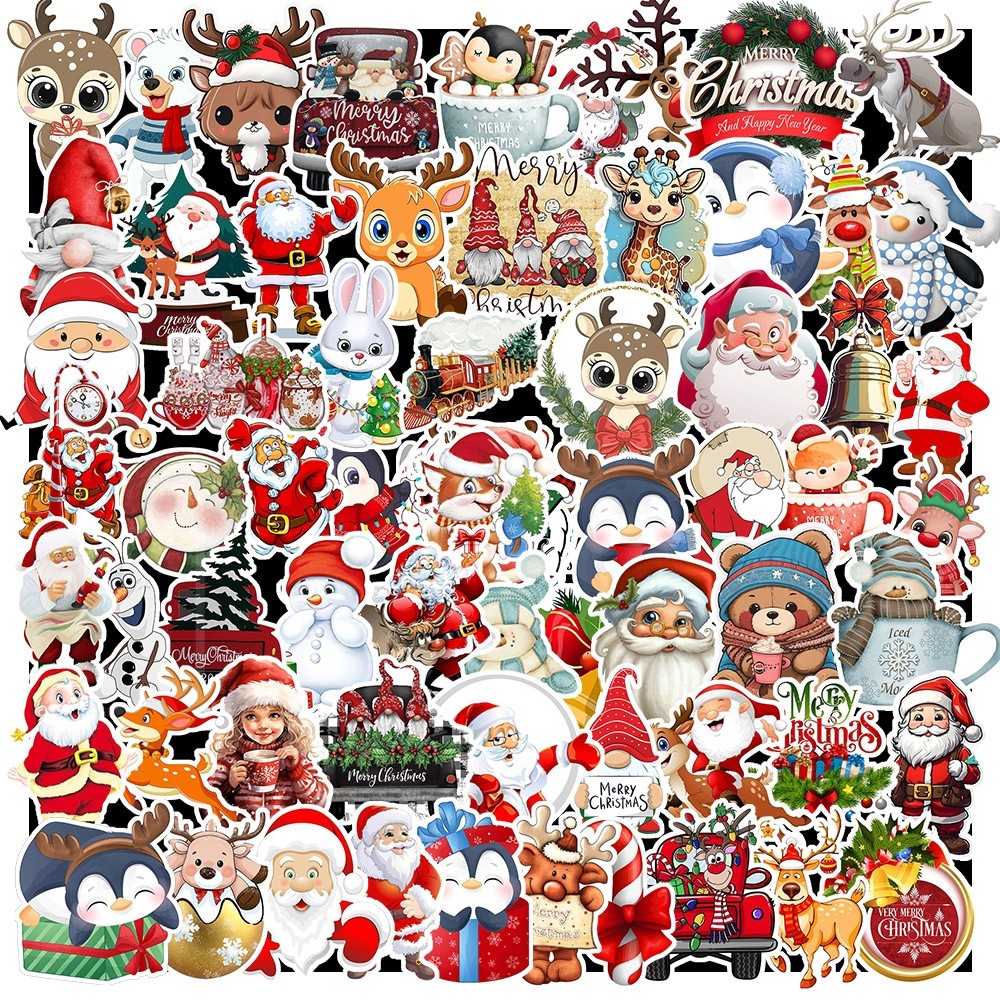 Combo 50 Sticker Hình Dán Hoạ Tiết Giáng Sinh - Merry Christmast Siêu Đẹp - Trang Trí Cho Vật Dụng - GÌ CŨNG IN