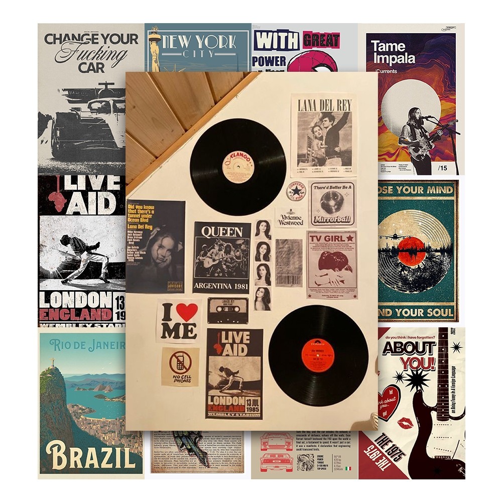 [Giấy] A4 In Màu - Set 50 Tờ Poster Giấy Dán Tường - HÌNH POSTER RETRO VINTAGE - Decor Trang Trí Nhà - GÌ CŨNG IN