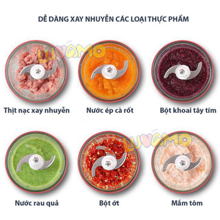 Máy Xay Ăn Dặm 6 Lưỡi Cối Thủy Tinh XuTaoTao Đa Năng Cầm Tay Dung Tích 300ml Cho Bé. (hàng tốt)