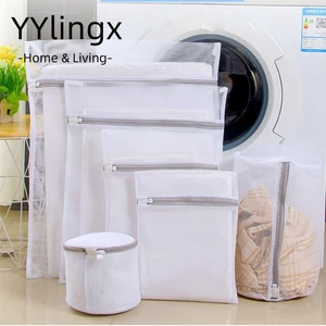 YYlingx Túi Lưới Giặt Quần Áo Có Khóa Kéo Tiện Dụng