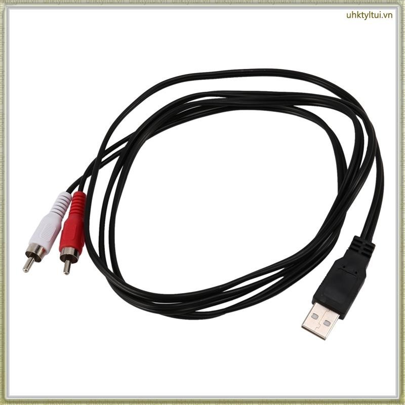 Cáp Chuyển Đổi Âm Thanh / Video Từ Rca Phono Male Av Dài 1.5M Usb A Male Sang 2X Rca Av
