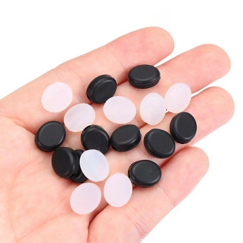 1 Cặp Kẹp Giữ Mắt Kính Hình Tròn Màu Đen Bằng Silicon Chống Rơi Chống Trượt