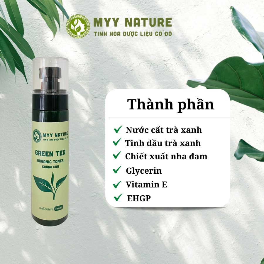 Toner Trà Xanh chai 100ml Myy Nature - Giảm Và Ngăn Ngừa Mụn, Làm Sạch Sâu Sác Lớp Bụi Bẩn Hiệu Quả