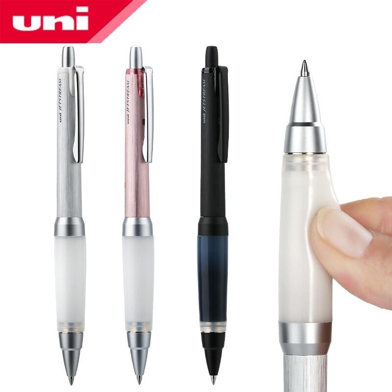 Bút bi Mitsubishi Uni Jetstream Nhật Bản - 0.7 Mm - Alpha Gel Grip Series Kim loại Body Antifatigue Viết Vật tư SXN-1000