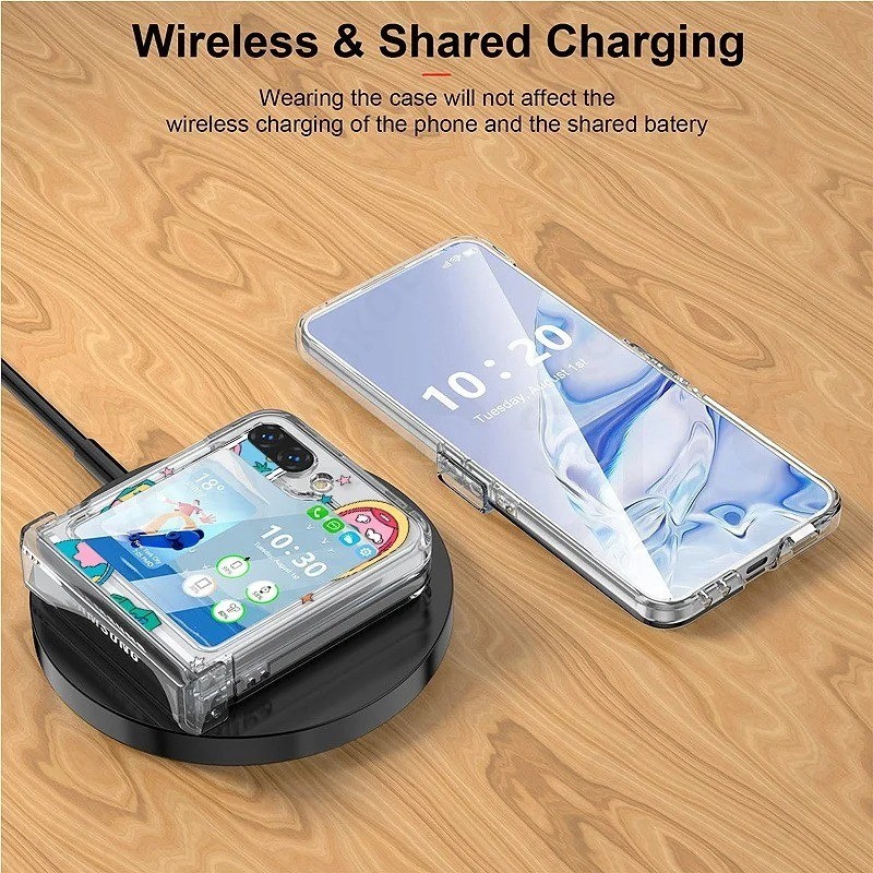 Dễ Thương Nhiều Màu Sắc Tươi Họa Tiết In Hình Trong Suốt Cho Samsung Galaxy Z Flip 5 Flip 3 Flip 4 Có Bản Lề Trong Suốt Cứng PC Gấp Ốp điện thoại Cho Samsung Z Flip5 Flip4 Flip3