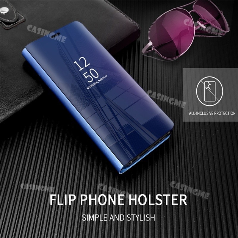 Ốp Gương Thông Minh Samsung A17 5G 2025 LTE Cho Samsung Galaxy A07 A17 A27 A37 A57 SamsungA17 A 17 17A LTE 4G 5G 2025 Vỏ Điện Thoại Lật Giá Đỡ Da Mặt Sau Chống Sốc