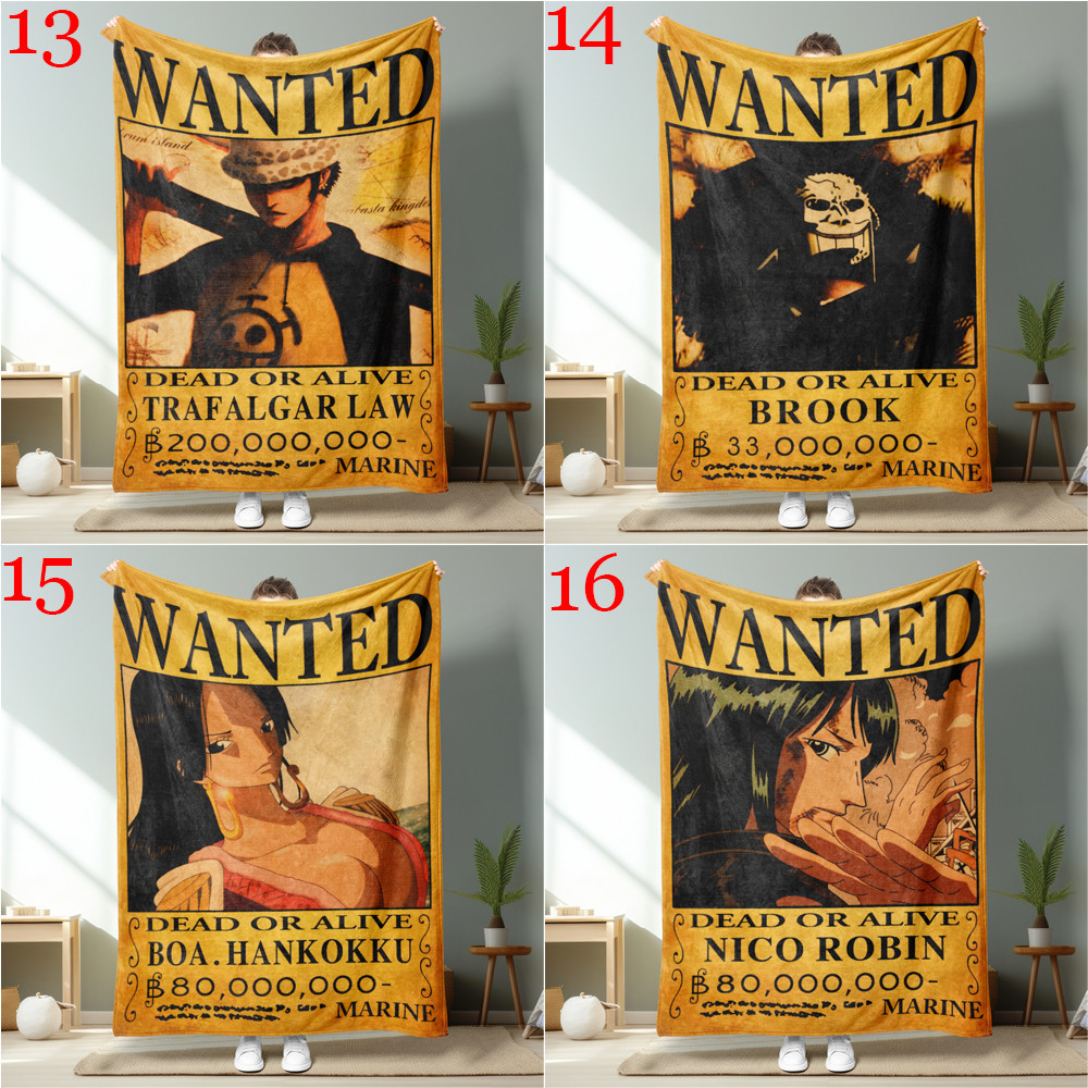 One PIECE Wanted Warrant Series Chăn Flannel In Một Mặt Chăn Flannel Điều Hòa Không Khí Chăn Món Quà Tốt Nhất Cho Người