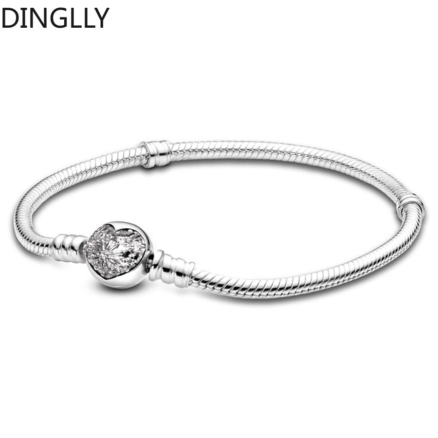 Dinglly Kẻ Sọc Zircon Hình Trái Tim Khóa Vòng Tay Cơ Bản Hình Trái Tim Khóa Vòng Tay Cơ Bản Cho Tự Làm Charm Hạt Trang Sức Vòng Tay Ban Đầu