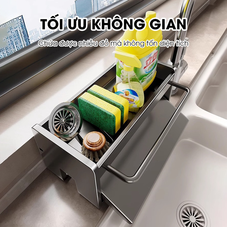 Kệ để đồ rửa chén, nước rửa chén bát, giẻ lau để bồn rửa My Nhân thép carbon sơn nhiệt chống rỉ sét