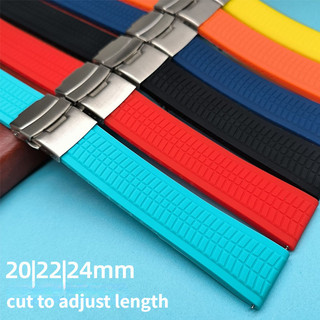 Dây đeo đồng hồ silicon 20mm 22mm 24mm Dây đeo đồng hồ cao su cho SEIKO Diver Vòng tay nam nữ Dây đeo cổ tay có khóa gấp