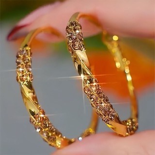 1417 Bộ Sưu Tập Người Cao Cấp Champagne Vàng Zircon Bông Tai Vòng Sang Trọng Thanh Lịch Mỏng Hơn Nhìn Phù Hợp Với Hàng Ngày Đi Lại Bông Tai Thời Trang Sang Trọng 2.13
