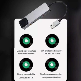 USB 6-in-1 External Optical Sound Card - 5.1 Channel Audio for Enhanced Sound Quality