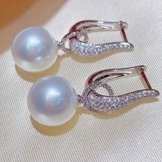 S925 Bạc Ngọc Trai Zircon Bông Tai Trang Sức Thời Trang Đơn Giản Quà Tặng Nữ