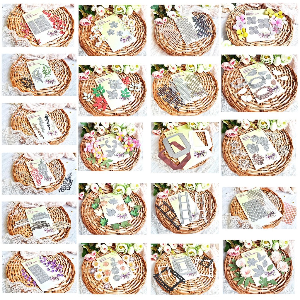 Bộ 20 Khuôn Cắt Hoa Lá Scrapbook  Thép Carbon Cao Cấp, Dập Nổi DIY Làm thiệp cưới Quà tặng mẹ
