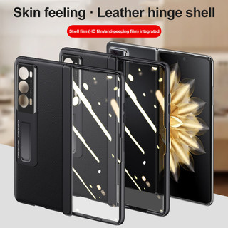 Ốp Điện Thoại Da Cho Honor Magic V2 Da Thân Thiện Với Da Bản Lề PC Chống Sốc Bìa Cứng Có Phim Cường Lực