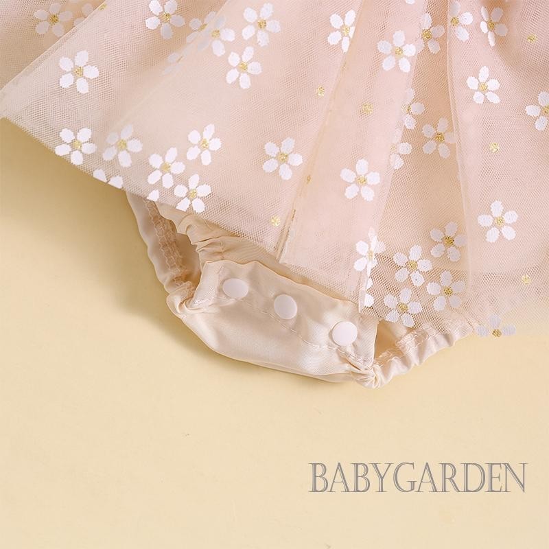 Baga-bộ áo liền quần công chúa in hoa bướm 3D hình bướm có băng đô