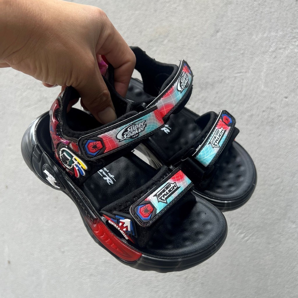 sandal bé trai dép quai hậu khâu đế chống trượt quai dán êm chân QCCC có hộp size đại cho bé trừ 3 tuổi A2 B2