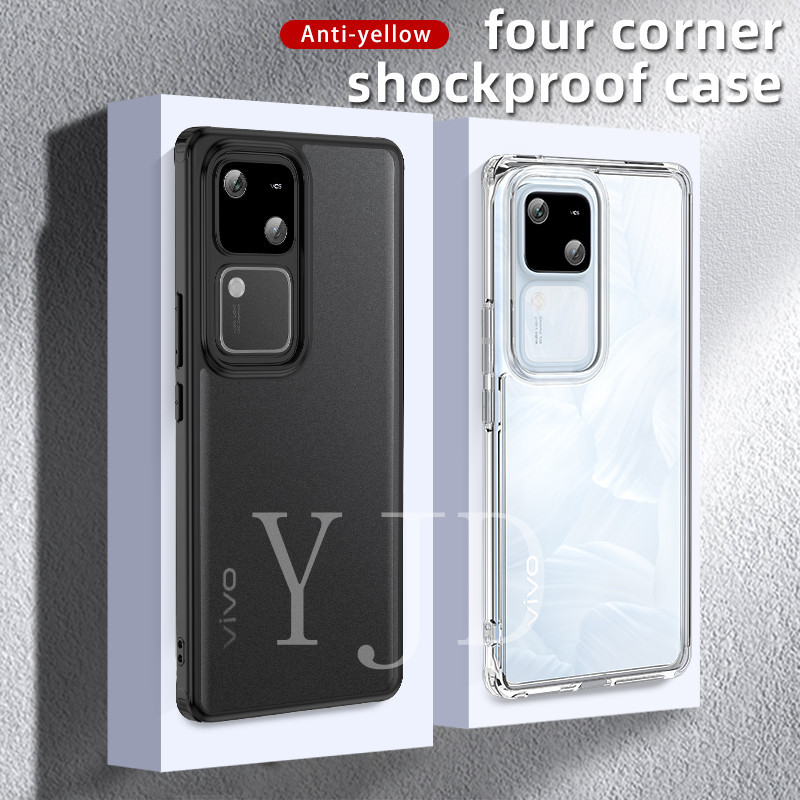 Ốp YJD Cho Vivo V30 Pro HD Trong Suốt Không Màu Vàng Vỏ Mềm Chống Sốc Vỏ Điện Thoại