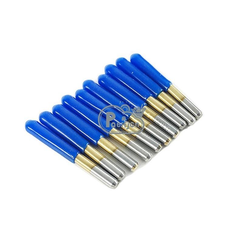 [Poeifjgn] 10 Cái 30 Độ 0.1 Mm Đầu Titan Phủ Đáy Phẳng Carbide PCB Khắc Bit Hình Chữ V CNC Router Dụng Cụ Cắt