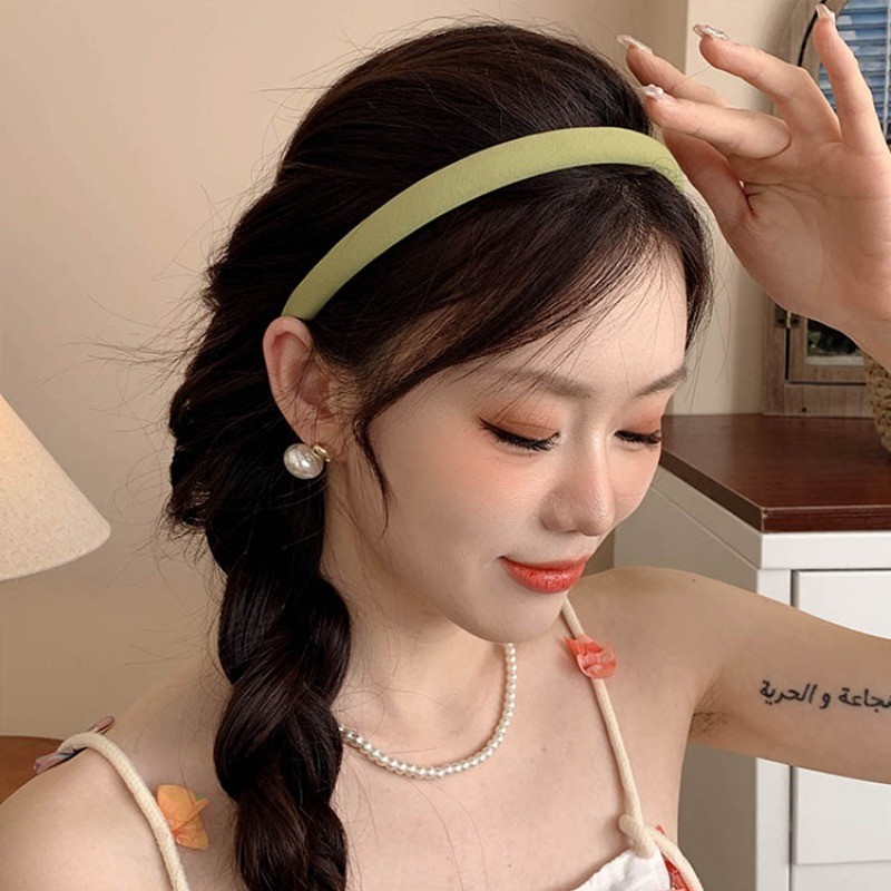 Băng đô màu xanh lá cây 2025 Phong cách mới Băng đô vành rộng Phụ kiện tóc thời trang dành cho nữ