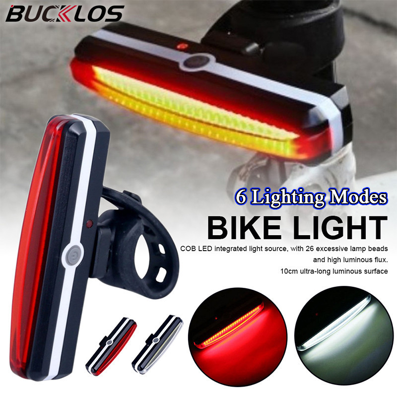 Đèn hậu xe đạp BUCKLOS Chiếu sáng mạnh mẽ Đèn hậu xe đạp Đèn hậu phía sau USB có thể sạc lại Đèn cảnh báo đi xe đạp Một phần